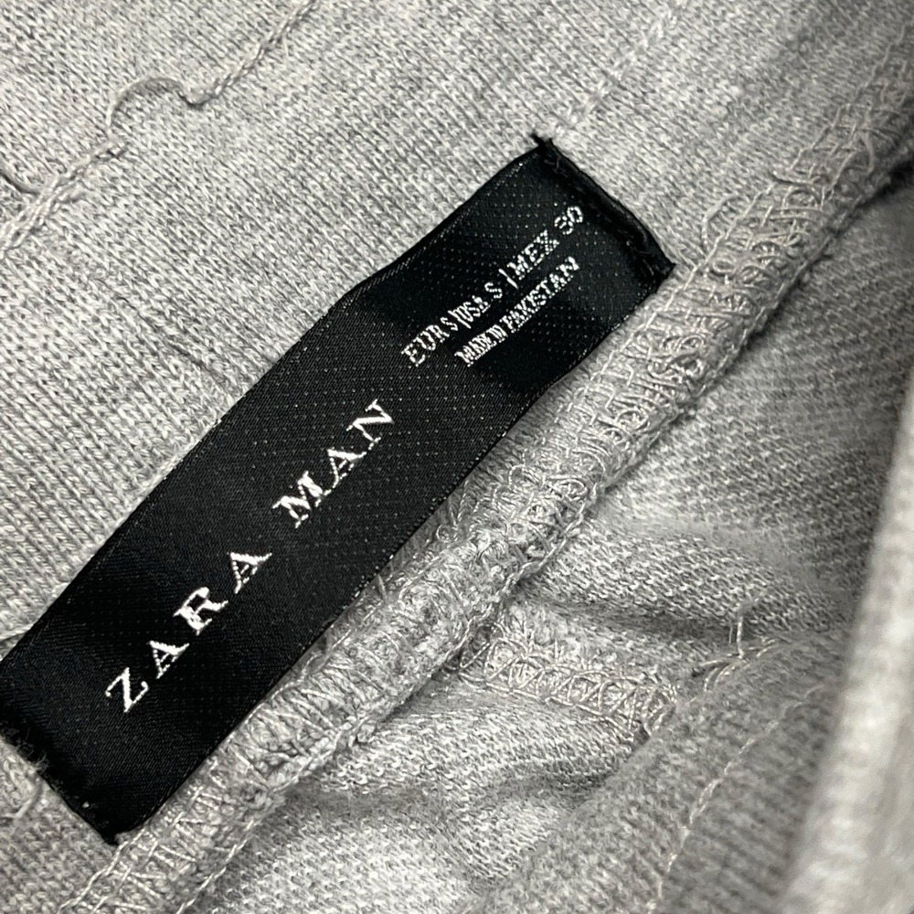 Zara Man Moto Ribbed Pull On Jogger Pants Men's Size Small Gray Stretch - Picture 3 of 5